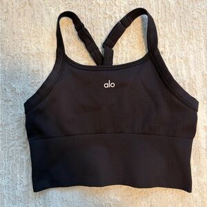 Alo black ribbed favourite bra tank